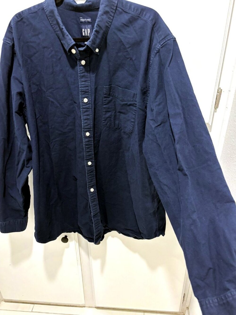 Gap Oxford Button Down Shirt Navy XXL Standard Fit